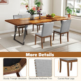 Set of 2 Upholstered Dining Chairs with Padded Seat for Living Room-Walnut