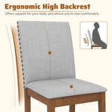 Set of 2 Upholstered Dining Chairs with Padded Seat for Living Room-Walnut