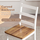 Set of 2 Wood Dining Chairs with Solid Rubber Wood Legs