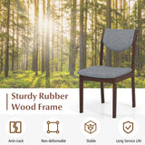 Set of 2 Wood Kitchen Chairs with Faux Leather Upholstered Seat