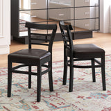 Set of 2 Wooden Dining Chair with Rubber Wood Legs for Restaurant