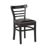 Set of 2 Wooden Dining Chair with Rubber Wood Legs for Restaurant