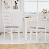 Set of 2 Wooden Dining Chair with Rubber Wood Legs for Living Room