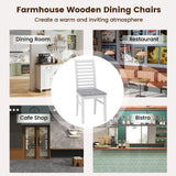 Set of 2 Wooden Dining Chair with Rubber Wood Legs for Living Room
