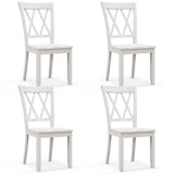 Set of 2 Cross Back Rubber Wood Dining Chairs
