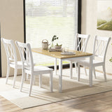 Set of 2 Cross Back Rubber Wood Dining Chairs