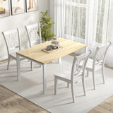 Set of 2 Cross Back Rubber Wood Dining Chairs