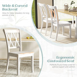 Set of 2 Cross Back Rubber Wood Dining Chairs