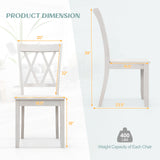 Set of 2 Cross Back Rubber Wood Dining Chairs