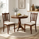 Set of 2 Wooden Dining Chair with Hollow Back and Soft-padded Cushion
