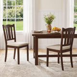 Set of 2 Wooden Dining Chair with Hollow Back and Soft-padded Cushion