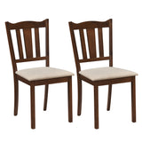Set of 2 Wooden Dining Chair with Hollow Back and Soft-padded Cushion