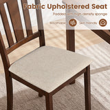 Set of 2 Wooden Dining Chair with Hollow Back and Soft-padded Cushion