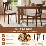 Set of 2 Wooden Dining Chair with Hollow Back and Soft-padded Cushion