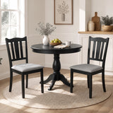 Set of 2 Wooden Dining Chair with Hollow Back and Soft-padded Cushion