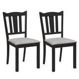 Set of 2 Wooden Dining Chair with Hollow Back and Soft-padded Cushion