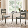 Set of 2 Wooden Dining Chairs with Padded Seats and Rubber Wood Frame