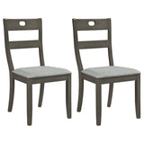 Set of 2 Wooden Dining Chairs with Padded Seats and Rubber Wood Frame