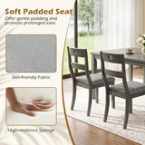 Set of 2 Wooden Dining Chairs with Padded Seats and Rubber Wood Frame