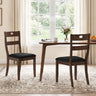 Set of 2 Wooden Dining Chairs with Padded Seats and Rubber Wood Frame
