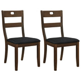 Set of 2 Wooden Dining Chairs with Padded Seats and Rubber Wood Frame