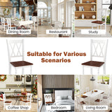 Set of 4 Wooden Farmhouse Kitchen Chairs with Rubber Wood Seat