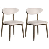 Set of 2 Wooden Modern Upholstered Dining Chairs with Curved Backrest