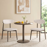 Set of 2 Wooden Modern Upholstered Dining Chairs with Curved Backrest