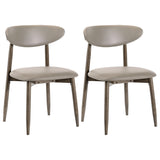 Set of 2 Wooden Modern Upholstered Dining Chairs with Curved Backrest