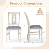 Set of 2 Wooden Upholstered Dining Chairs with High Curved Back