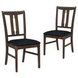 Set of 2 Wooden Upholstered Dining Chairs with High Curved Back