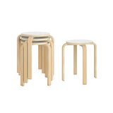 Set of 4 18 Inch Wood Home Backless Dining Chairs