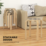 Set of 4 18 Inch Wood Home Backless Dining Chairs