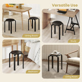 Set of 4 18 Inch Wood Home Backless Dining Chairs