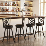 Set of 4 29" Counter Height Bar Stools with Rubber Wood Frame-Gray