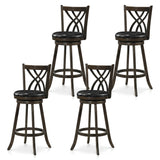 Set of 4 29" Counter Height Bar Stools with Rubber Wood Frame-Gray