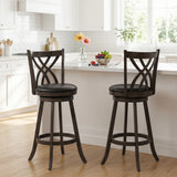 Set of 4 29" Counter Height Bar Stools with Rubber Wood Frame-Gray