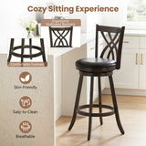 Set of 4 29" Counter Height Bar Stools with Rubber Wood Frame-Gray