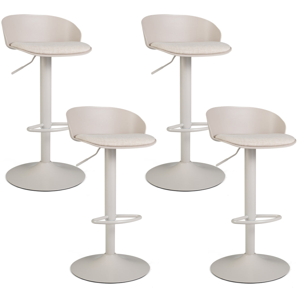 Set of 4 Adjustable Swivel Bar Stools w/ Back & Footrest 330 LBS for Dining