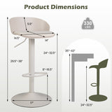 Set of 4 Adjustable Swivel Bar Stools w/ Back & Footrest 330 LBS for Dining