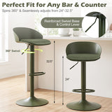 Set of 4 Adjustable Swivel Bar Stools w/ Back & Footrest 330 LBS for Dining