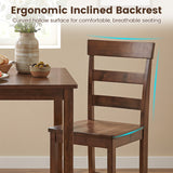 Set of 2/4 Counter Height Bar Stools with Rubber Wood Frame for Home Dining Room