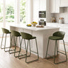 Set of 4 Counter Height Bar Stools with Curved Backrest and Metal Frame for Kitchen Dining
