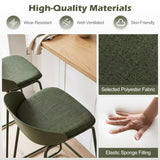 Set of 4 Counter Height Bar Stools with Curved Backrest and Metal Frame for Kitchen Dining