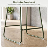 Set of 4 Counter Height Bar Stools with Curved Backrest and Metal Frame for Kitchen Dining