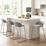 Set of 4 Counter Height Bar Stools with Curved Backrest and Metal Frame for Kitchen Dining