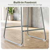 Set of 4 Counter Height Bar Stools with Curved Backrest and Metal Frame for Kitchen Dining