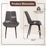 Set of 4 Dining Chair Upholstered with Metal Legs and Padded Backs