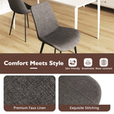 Set of 4 Dining Chair Upholstered with Metal Legs and Padded Backs