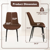 Set of 4 Dining Chair Upholstered with Metal Legs and Padded Backs